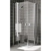Kermi Eckeinstieg RAYA EPR 12020 - Halbteil rechts, RAEPR12020VAK, Farbe: Silber Hochglanz Echtglas klar