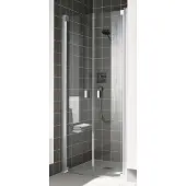 Kermi Pendeltür RAYA PTD 12020, RAPTD12020VAK, Farbe: Silber Hochglanz Echtglas klar