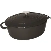 Vogue Ovaler Schmortopf Schwarz - 5 Liter