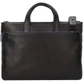 Piquadro Blue Square Special Schmale, ausdehnbare Laptoptasche schwarz