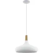 Eglo Pendelleuchte Sabinar 40 cm weiß mit Holzbraun