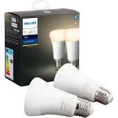 Philips Hue White E27 - Smarte Lampe A60 Doppelpack - 800, Intelligentes Leuchtmittel, Bluetooth/Zigbee, Weiß, LED, Kunststoff, E27