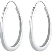 Elli Paar Creolen "Ohrringe Creolen Hänger Oval Geo Basic Trend Big 925 Silber" Gr. 38, silber, Ohrringe, Damen, 38, ohne Stein, Silber 925 (Sterlingsilber), Paar Creolen