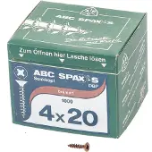 Spax SENKMULTIKOPF KREUZSCHLITZ Z2 VOLLGEWINDE BRUENIERT 1000ST 4x20