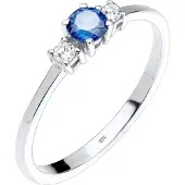 Elli Silberring "Ring Verlobungsring Zirkonia Saphirblau 925 Silber" Gr. 54, silber, Fingerringe, Damen, 54, Silber 925 (Sterlingsilber), Silberring