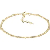 Elli Armkette "Armband Kugeln Layer Kettchen Basic 925er Silber" Gr. 16, gold, Armbänder, Damen, Silber 925 (Sterlingsilber), Armkette