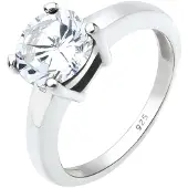 Elli Silberring "Ring Solitär Klassisch Zirkonia Verlobung 925 Silber" Gr. 62, silber, Fingerringe, Damen, 62, Silber 925 (Sterlingsilber), Silberring