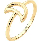 Elli Silberring "Ring Halbmond 925 Sterling Silber" Gr. 56, gold, Fingerringe, Damen, 56, Silber 925 (Sterlingsilber), Silberring