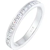 Elli Silberring PREMIUM "Ring Bandring Geo Shape Kristalle 925 Silber" Gr. 56, silber, Fingerringe, Damen, 56, Silber 925 (Sterlingsilber), Silberring
