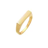 Elli Siegelring "Ring Siegelring Rechteck Pinky Ring 925 Silber" Gr. 50, gold, Fingerringe, Damen, 50, ohne Stein, Silber 925 (Sterlingsilber), 9mm, Siegelring