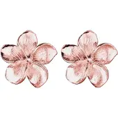 Elli Paar Ohrstecker "Ohrringe Frangipani Blüte Blume Filigran 925 Silber" Gr. 16, rosa (rosegold), Ohrringe, Damen, 16, ohne Stein, Silber 925 (Sterlingsilber), Paar Ohrstecker