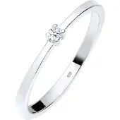 Elli DIAMONDS Verlobungsring "Ring Solitär Diamant Weiß (0.03 ct) 925 Sterling Silber" Gr. 52, weiß, Fingerringe, Damen, 52, Silber 925 (Sterlingsilber), Verlobungsring