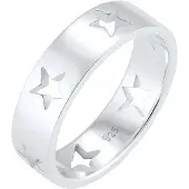 Elli Silberring "Ring Bandring Stern 925 Sterling Silber" Gr. 54, silber, Fingerringe, Damen, 54, Silber 925 (Sterlingsilber), Silberring