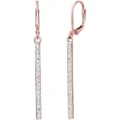 Elli Paar Ohrhänger "Ohrringe Stab lang mit 925 Silber, mit Kristallen von Swarovski" Gr. 47, rosa (rosegold), Ohrringe, Damen, 47, Silber 925 (Sterlingsilber), Paar Ohrhänger