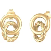 Elli Paar Ohrstecker "Ohrringe Ohrstecker Kreis Knoten 925 Sterling Silber" Gr. 15, gold, Ohrringe, Damen, 15, ohne Stein, Silber 925 (Sterlingsilber), Paar Ohrstecker