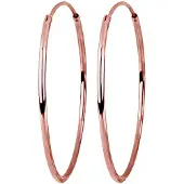 Elli Paar Creolen "Ohrringe Creolen Glänzend 925 Sterling Silber" Gr. 40, rosa (rosegold), Ohrringe, Damen, 40, ohne Stein, Silber 925 (Sterlingsilber), Paar Creolen