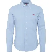 Levi's Jeanshemd "BATTERY HM SHIRT SLIM", Herren, Gr. L, N-Gr, blau (hellblau), Denim/Jeans, Obermaterial: 100% Baumwolle, unifarben mit Farbeinsätzen, slim fit, Hemden Jeanshemd, mit Logobadge