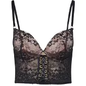 Jette Push-up-BH , Damen, Gr. 85, Cup D, schwarz, Spitze, Obermaterial: 82% Polyamid, 9% Elasthan, 9% Polyester, BHs Push-up-BH, in hübscher Bustier-Form, sexy Dessous