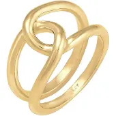 Elli Silberring "Ring Verdreht Schlaufe Trend Casual 925 Silb" Gr. 54, gold, Fingerringe, Damen, 54, Silber 925 (Sterlingsilber), Silberring