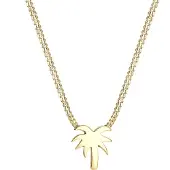 Elli Kette mit Anhänger "Halskette Palme Strand Sommer 925 Sterling Silber vergoldet" Gr. 45, gold, Halsketten, Damen, ohne Stein, Silber 925 (Sterlingsilber), Kette mit Anhänger