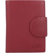 L.credi Leder Geldbörse Clara Flap Wallet Red dunkelrot