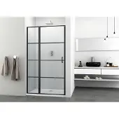 Badstuber Dusch-Pendeltür "Elite Black" 118-120 cm Breite