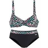 Venice beach Bügel-Bikini , Damen, Gr. 36, Cup B, schwarz (schwarz, bedruckt), Polyamid, gemustert, Bikini-Sets Bügel-Bikini, mit aktuellem Look