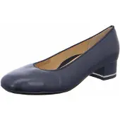 Ara Pumps "GRAZ", Damen, Gr. 8,5 (42,5), Leder, blau (dunkelblau), Glattleder, unifarben, Schuhe Pumps, Abendschuh, Festtagsschuh, Blockabsatz, glänzendes Detail am Absatz