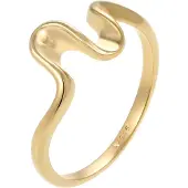Elli Silberring "Ring Wellen Strand Meer Maritim Trend 925 Silber" Gr. 58, gold, Fingerringe, Damen, 58, Silber 925 (Sterlingsilber), Silberring