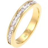 Elli Ring Bandring Baguette Zirkonia Kristalle 925 Silber Elli Gold