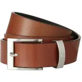 Lerros Ledergürtel "Gürtel mit Metallelementen", Herren, Gr. 95, braun (cognac), Leder, Gürtel Ledergürtel
