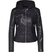 Maze Lederjacke "Lederjacke Mico", Damen, Gr. M, schwarz (schwarz, schwarz), Obermaterial: 100% Lammleder LEL. Futter: 100% Polyester PES., Jacken Lederjacke
