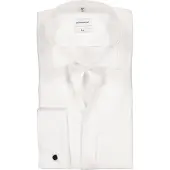 Seidensticker Smokinghemd "Schwarze Rose", Herren, Gr. M (40), normale Ärmellängen, weiß, 100% Baumwolle, unifarben, slim fit, Doppelmanschette, Hemden Smokinghemd, Gala Uni