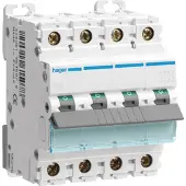 Hager HAG NDN450 Leitungsschutzschalter 4 polig 10kA D-Charakteristik 50A 4 Module