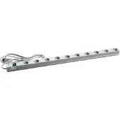 Schneider Electric NSYAPUS10S Actassi, vertikale Stromverteilerschiene, 10 Steckdosen+Schalter VDE