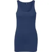 Vero Moda Longtop "VMMAXI", Damen, Gr. L, blau (marine), Jersey, Obermaterial: 93% Baumwolle, 7% Elasthan, unifarben, Basic, sehr figurbetont Po-bedeckend, Rundhals, Tops Longtop