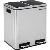 OEM Silberner 30L Abfalltrenner mit Pedal, 41x36x47cm