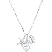 Elli Kette mit Anhänger "Halskette Seestern Muschel Anhänger Maritim 25 Silber" Gr. 45, silber, Halsketten, Damen, ohne Stein, Silber 925 (Sterlingsilber), Kette mit Anhänger