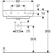 Geberit Waschtisch Renova Plan 600 x 195 x 480 mm, weiß - 501636001