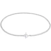Elli Choker "Halskette Panzerkette Choker Kreis Stab 925 Silber" Gr. 38, silber, Halsketten, Damen, ohne Stein, Silber 925 (Sterlingsilber), Choker