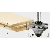 Festool Profil-Federfräser HW Schaft 8 mm HW S8 D46 x D12-FD | 490643