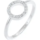 Elli Silberring "Ring Kreis Rund Kristalle 925 Silber" Gr. 58, silber, Fingerringe, Damen, 58, Silber 925 (Sterlingsilber), Silberring