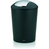 kela Schwingdeckeleimer Marta Kunststoff schwarz 29cmh 19,5cmØ 5l, 22300