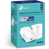 TP-LINK AV1000 Gigabit Powerline Adapter KIT, 1000 Mbit/s, IEEE 802.3, IEEE 802.3ab, IEEE 802.3u, Typ F, Gigabit Ethernet, 10,100,1000 Mbit/s, HomePlug AV2