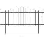 vidaXL Gartenzaun mit Speerspitze Stahl 1673 x 150 cm Schwarz