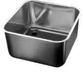 CombiSteel Spülbecken aus Edelstahl mit Überlaufrohr 500x500x300mm