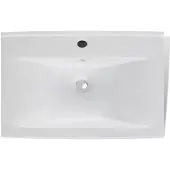 Yiwydaa Luxus-Waschbecken Keramik Rechteckig Weiß mit Hahnloch 60x46 cm