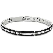 Lotus Armband "Temptation Game", schwarz (edelstahlfarben, schwarz), Armbänder, 21,5cm, Edelstahl, Armband