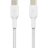 Belkin USB-C auf USB-C Kabel, geflochten, 1m, Weiß, Weiß, 1m, 60W,