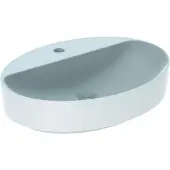 Geberit Aufsatzwaschtisch VariForm 60x45cm, m Hahnloch, o. ÜL, oval, weiß